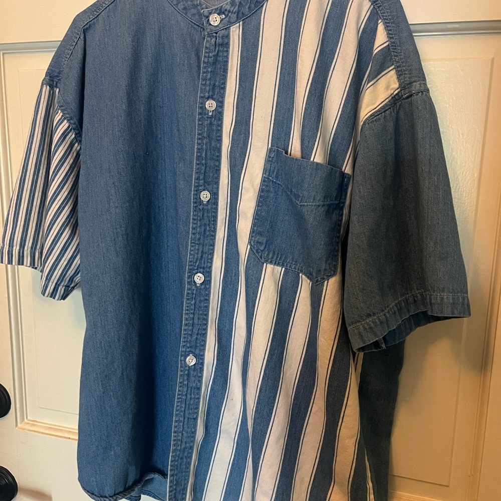 Rare Christian Dior Blue and White Striped Shirt